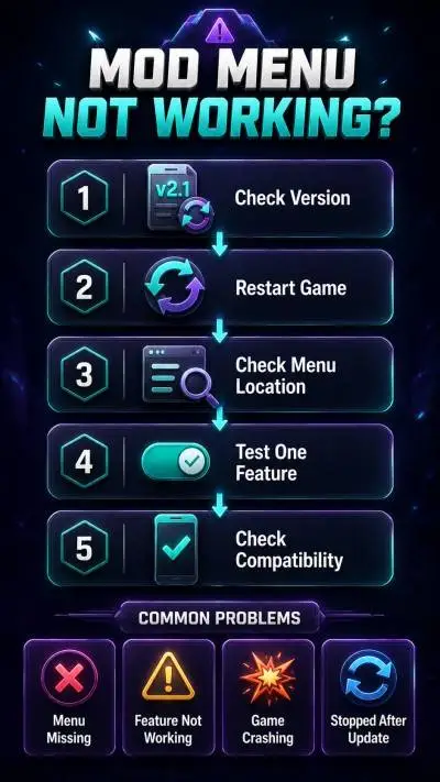 Manok Na Pula Mod Menu troubleshooting steps for common problems